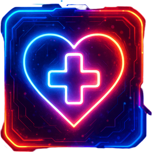 Ability icon 'healing' . cyberpunk. abstract. Futuer. different colors. HD colors