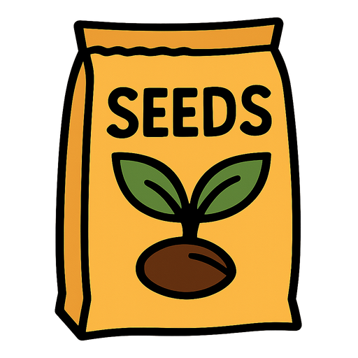 Seed bag.
In-Game asset.  2d.  High contrast.  No shadows