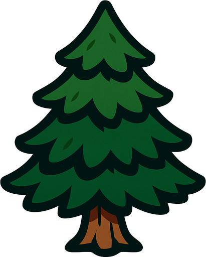 Pine.
In-Game asset.  2d.  High contrast.  No shadows