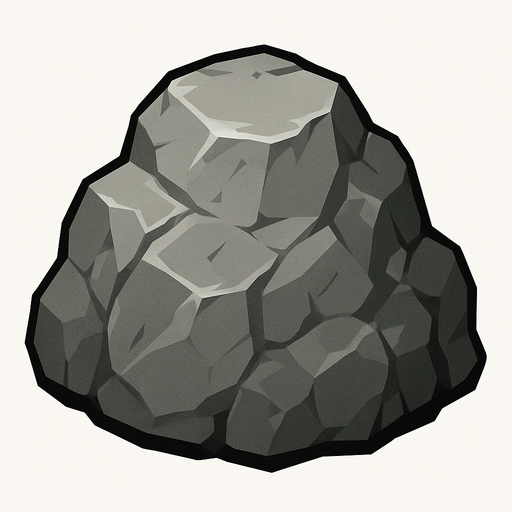 grey rock.
In-Game asset.  2d.  High contrast.  No shadows