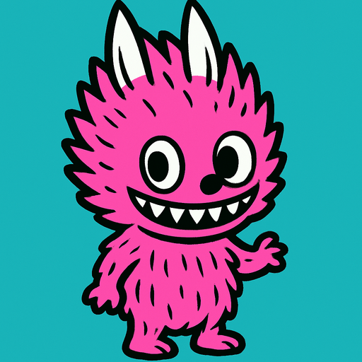 Pink labubu.
In-Game asset.  2d.  High contrast.  No shadows
