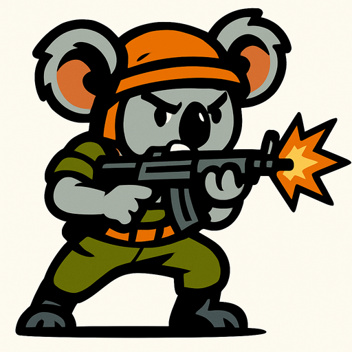 koala enemy soldier act shoot

In-Game asset.  2d.  High contrast.  No shadows