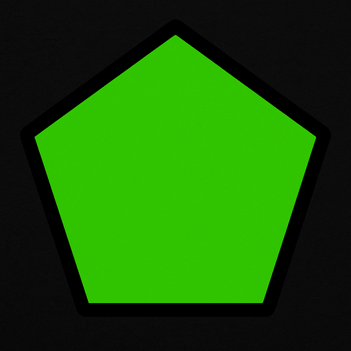 Pentagon, simple, #33cc00.
In-Game asset.  2d.  High contrast.  No shadows