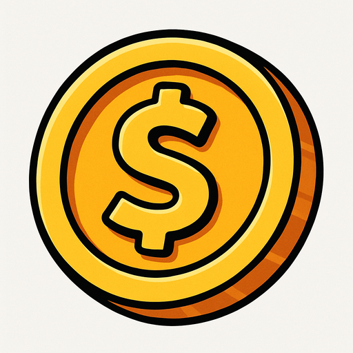 Game coin.
In-Game asset.  2d.  High contrast.  No shadows