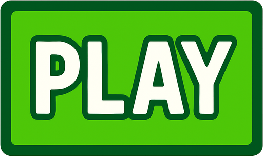 crea la imagen de un rectangulo verde con borde verde oscuro y en medio que tenga la palabra play.
In-Game asset.  2d.  High contrast.  No shadows