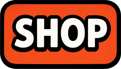 Shop button.
In-Game asset.  2d.  High contrast.  No shadows