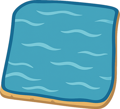 sea territory. No background. Transparent background. Blank background. No shadows. 2d. In-Game asset. flat