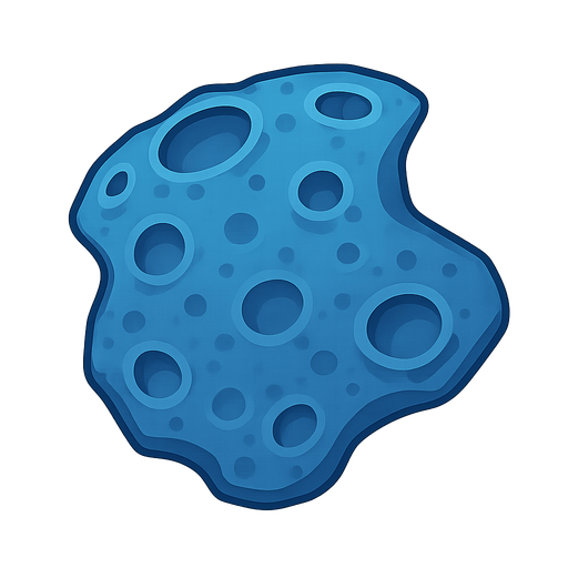 blue meteor. No background. Transparent background. Blank background. No shadows. 2d. In-Game asset. flat