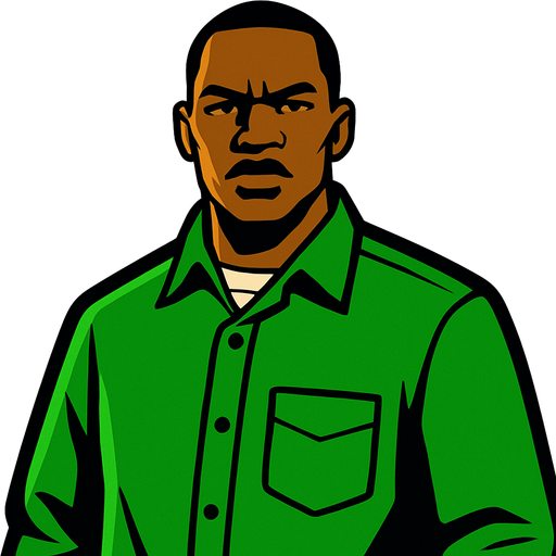 CJ.
In-Game asset.  2d.  High contrast.  No shadows