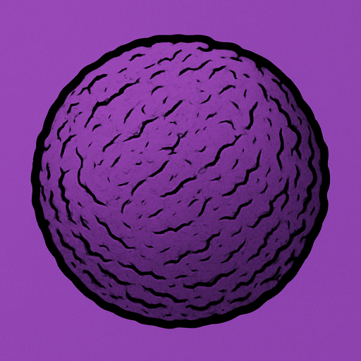 purple circle of rough skin.
In-Game asset.  2d.  High contrast.  No shadows. animated. comic. cartoon