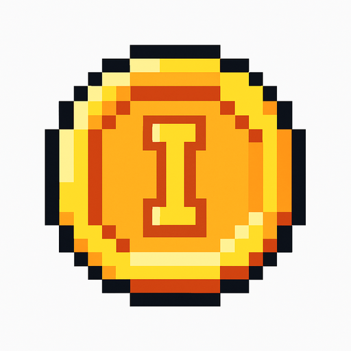 2d pixels coin.
In-Game asset.  2d.  High contrast.  No shadows