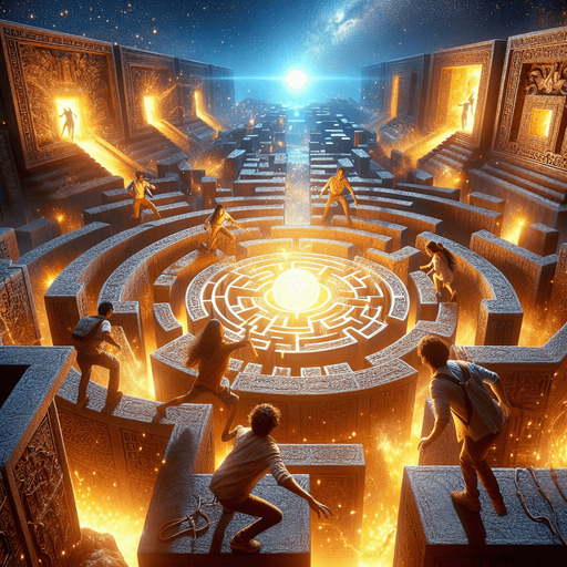 When describing a challenge's image, make it visual and engaging. Here's a structure to follow:

Visual Elements: Describe key objects, characters, or settings.
Mood/Atmosphere: Set the tone (fun, intense, adventurous).
Action/Scenario: Highlight what’s happening in the challenge.
Example 1 (Puzzle Challenge):
"A glowing maze with shimmering walls. Friends work together to guide a light orb through the twisting paths under a starry sky."

Example 2 (Action Challenge):
"An ancient jungle temple surrounded by vines and traps. Players leap across crumbling platforms to escape a rising flood of lava.".
Single Game Texture. In-Game asset. 2Template Text for Challenge:
Template Structure:
Challenge Name
Objective
Instructions
Reward/Point System
Example Template:

Challenge Name: Lava Leap
Objective: Cross the temple without falling into the lava.
Instructions: Use the arrow keys to jump between platforms. Time your jumps carefully to avoid obstacles.
Reward: Earn 10 points for each successful jump and a bonus for completing the level quicklyd. Blank background. High contrast. No shadows.