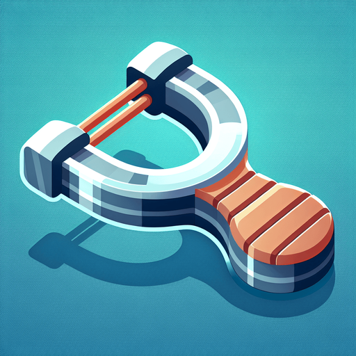 cartoon looking slingshot.
Single Game Texture. In-Game asset. 2d. Blank background. High contrast. No shadows.