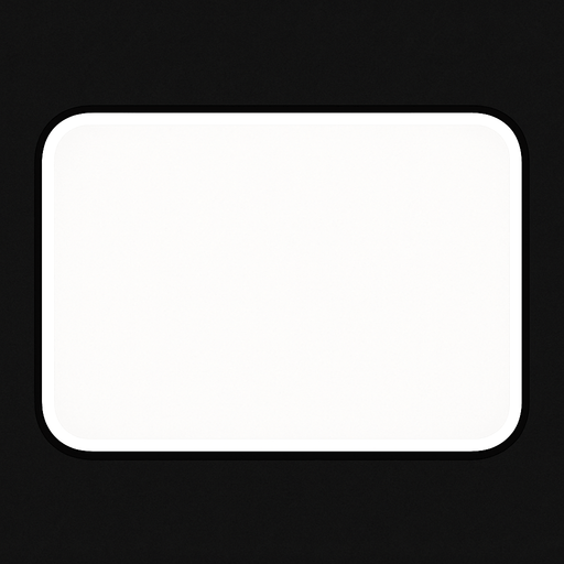 rectangle with rounded edges (color white) (the edges will white too).
In-Game asset.  2d.  High contrast.  No shadows