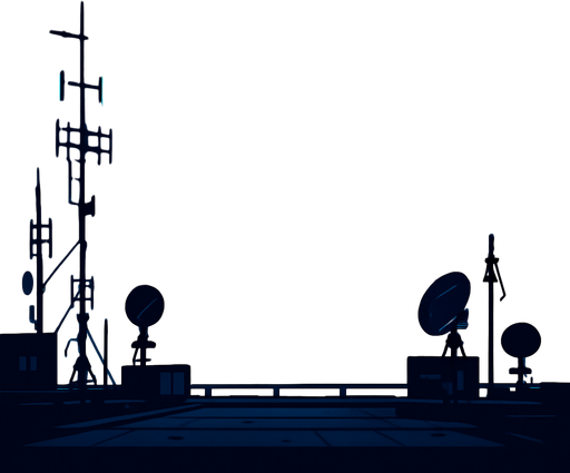 Design a nighttime rooftop vista overlooking a cyberpunk cityscape. Array of antennae and digital transmitters punctuate the skyline, while a floating holo-banner flashes ‘Play Maze Game daily.’ Add subtle lens flares, hovering data orbs, and background neon glow—perfect as a level 3 menu backdrop without any characters or coins..
In-Game asset.  2d.  High contrast.  No shadows