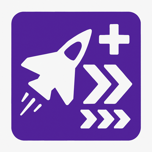 symbol for spaceship speed upgrade increase.
In-Game asset.  2d.  High contrast.  No shadows