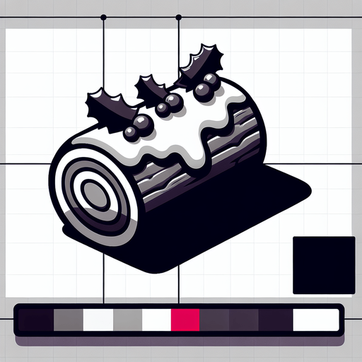 a christmas log cacke. plastic style. Single Game Texture. In-Game asset. 2d. Blank background. High contrast. No shadows.