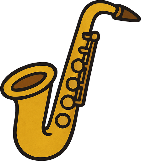 Saxophone in professor Layton game style.
In-Game asset.  2d.  High contrast.  No shadows