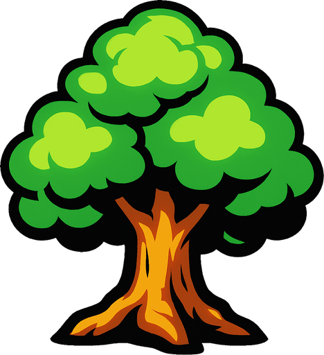 tree.
In-Game asset.  2d.  High contrast.  No shadows