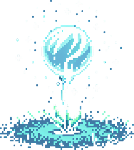 pixelart willowisp sprite ball.
black background