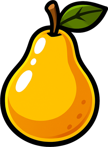 Shiney pear vector.
In-Game asset.  2d.  High contrast.  No shadows
