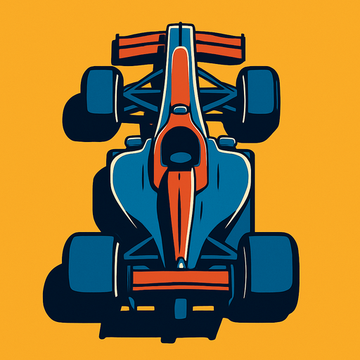 F1 from a bird's eye view.
In-Game asset.  High contrast.  No shadows