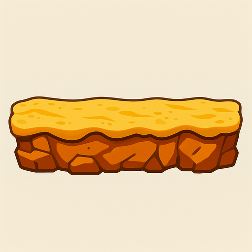 a long desert sand platform.
In-Game asset.  2d.  High contrast.  No shadows