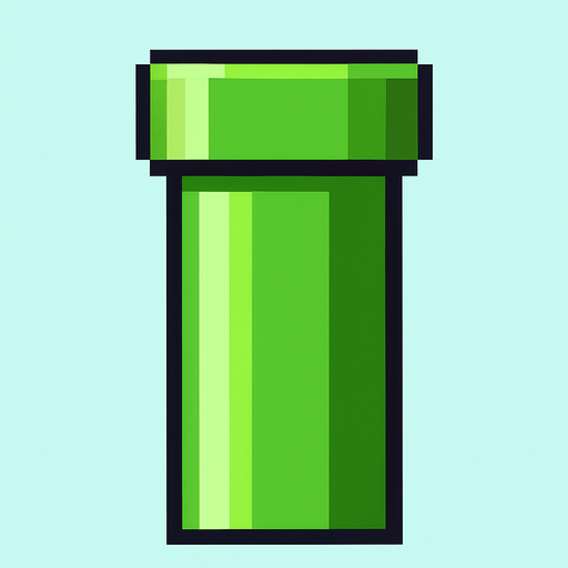 flappy bird pipe.
In-Game asset.  2d.  High contrast.  No shadows