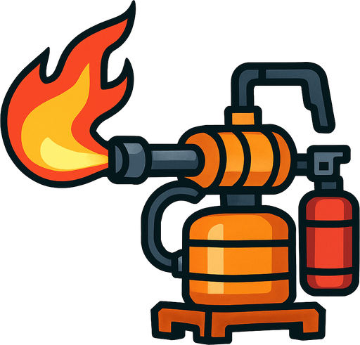 Alev makinesi.
In-Game asset.  2d.  High contrast.  No shadows