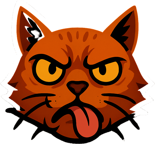 make this cat expression goes silly but angry