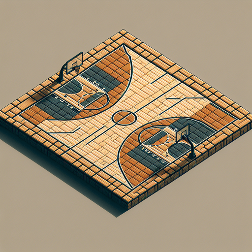 basketball court.
Single Game Texture. In-Game asset. 2d. Blank background. High contrast. No shadows.