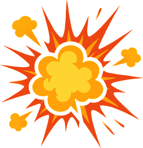 Explosion.
In-Game asset.  2d.  High contrast.  No shadows