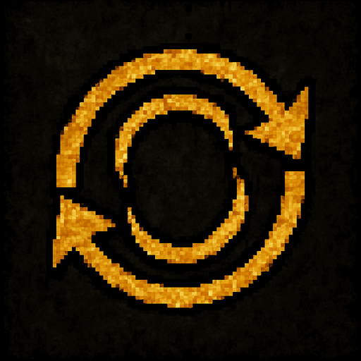 Synergy icon Dark souls style 2d pixel art.
In-Game asset.  2d.  High contrast.  No shadows