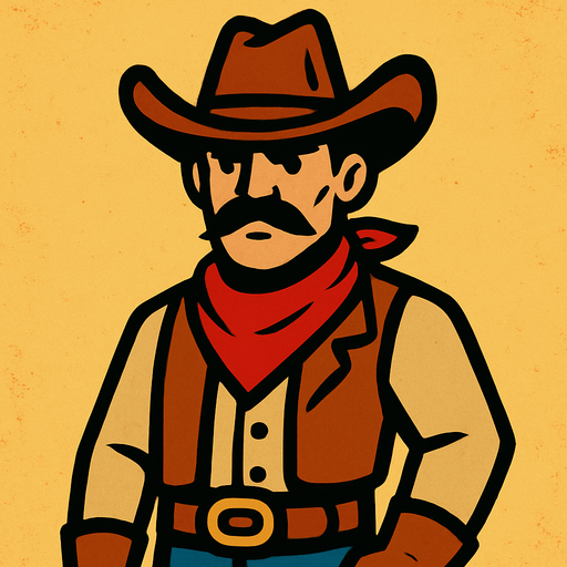 kovboy.
In-Game asset.  2d.  High contrast.  No shadows