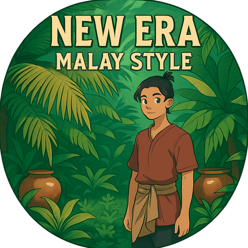 Anime style design for the round shape song cover of New Era Malay Style