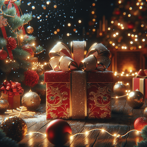 gift package with christmas decor