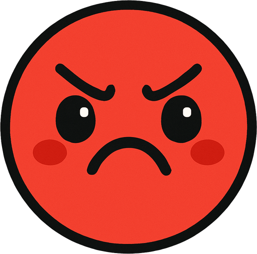 crea la imagen de una pelotita roja enojada y kawai simple.
In-Game asset.  2d.  High contrast.  No shadows