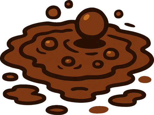 ביצה טובענית בצבעי חום.
In-Game asset.  2d.  High contrast.  No shadows