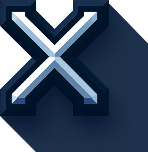 the letter x.
Single Game Texture. In-Game asset. 2d. Blank background. High contrast. No shadows.