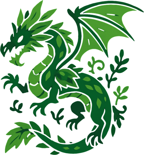 Dragon végétal et du vide.
In-Game asset.  2d.  High contrast.  No shadows