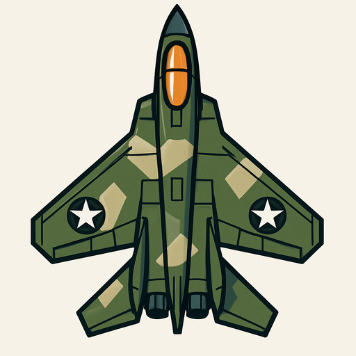 military plane. from top side 

In-Game asset.  2d.  High contrast.  No shadows