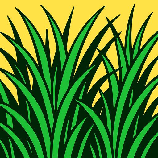 Make a image that were a crop on grass.
2d.  High contrast.  No shadows