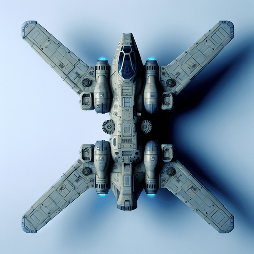 X wing, from back-Top view