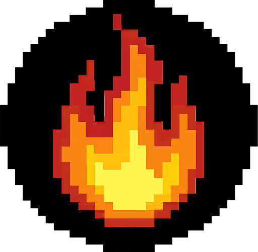 30x30 fire circular.
In-Game asset.  2d.  High contrast.  No shadows