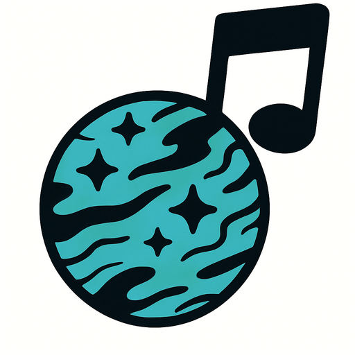 MÜZİK NOTASI ŞEKLİNDE BİR GFEZEGEN ÇİZ.
In-Game asset.  2d.  High contrast.  No shadows