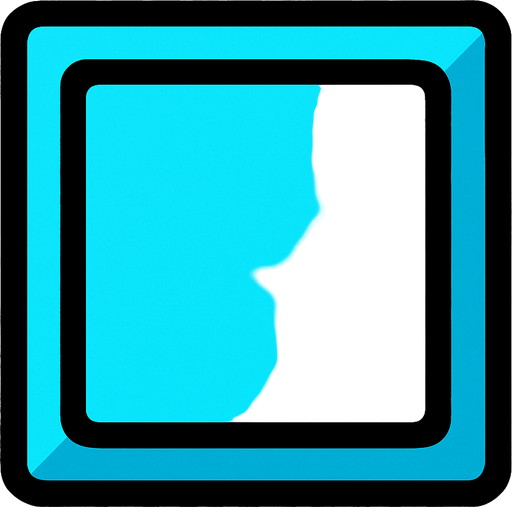 Cyan Block.
In-Game asset.  2d.  High contrast.  No shadows