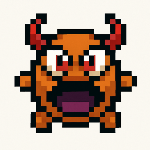 Un enemigo pequeño visto desde arriba, pixel cartoon..
In-Game asset.  2d.  High contrast.  No shadows no backgound