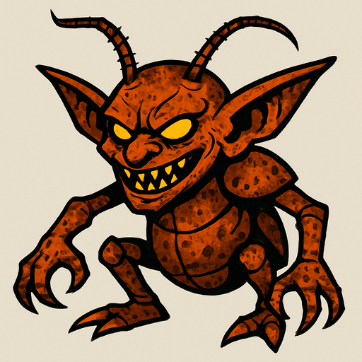 paslı böcek goblin.
In-Game asset.  2d.  High contrast.  No shadows