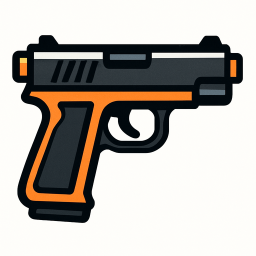 gun.
In-Game asset.  2d.  High contrast.  No shadows