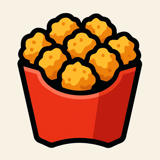 Popcorn chicken.
In-Game asset.  2d.  High contrast.  No shadows